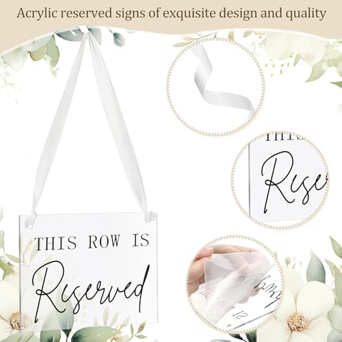 Yousoontic 12 Pack Reserved Chair Signs with Ribbon