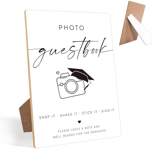 Graduation Photo Guest Book Sign with Stand