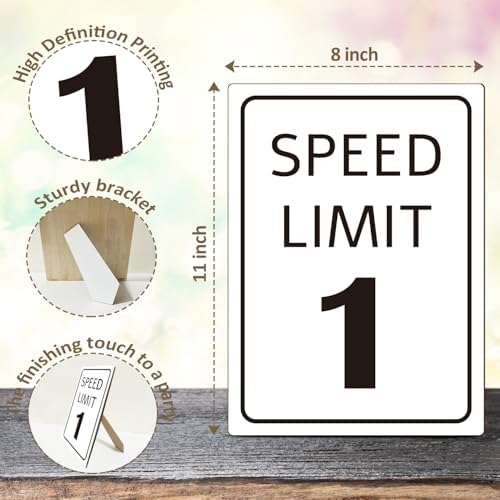Race Car Birthday Sign with Stand 8x11 Inch