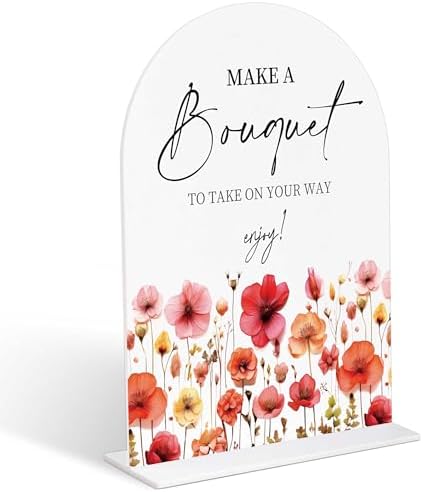 Bouquet Bar Sign with Base for Wedding Events