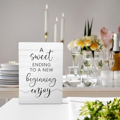 A Sweet Ending to a New Beginning Sign 5x7 inch