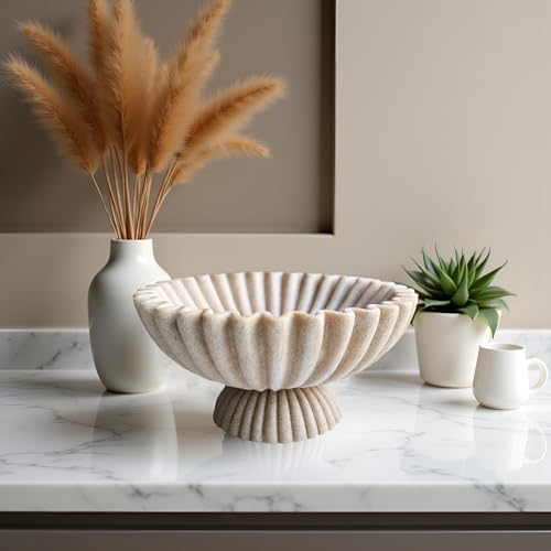 10 Inch Scalloped Decorative Bowl with Base