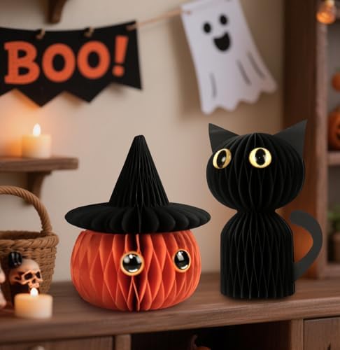 MCJC Halloween Paper Honeycomb Decorations Set
