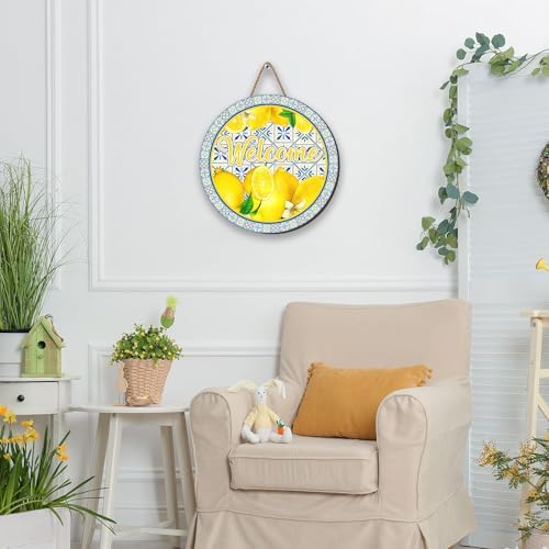 Summer Lemon Banner Spring Italian Lemons Hanging Sign Farmhouse Decor