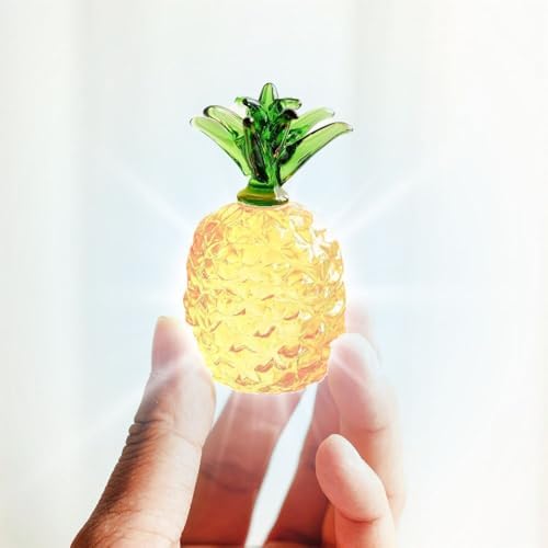 2PCS Crystal Pineapple Decor Figurine Ornament