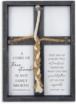 Three Strands Wedding Unity Wall Cross Decor Black