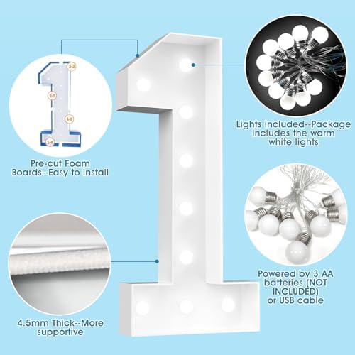 Ledio 4FT Light Up Letters A for Party Decorations