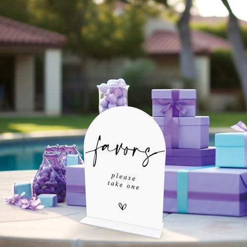 Acrylic Wedding Favor Sign 65x9 Inch Minimalist White