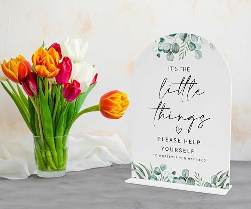 Elegant Greenery Wedding Sign with Holder