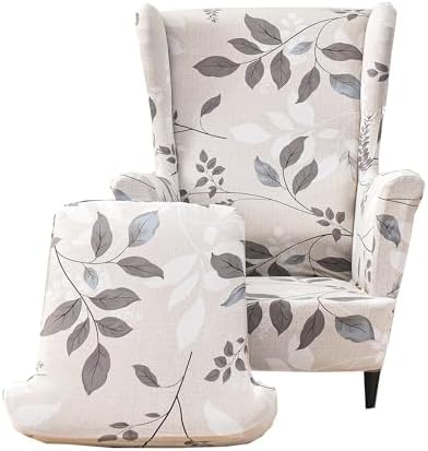CRFATOP 2 Piece Stretch Wingback Chair Covers