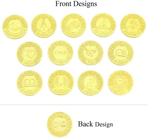 TINGKU 13 Spanish Unity Coins Set with Heart Shaped Gold Box