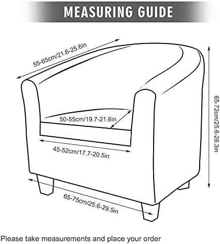 MIFXIN 2 Piece Velvet Tub Chair Covers Set