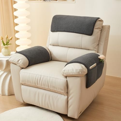 vctops 4 Piece Sherpa Fleece Sofa Slipcover Set