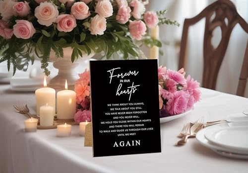 Black Minimalist Funeral Sign 8x11 Inches