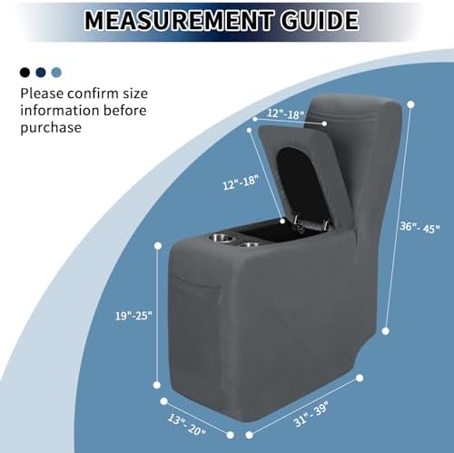PureFit Recliner Console Cover Super Stretchy Light Gray