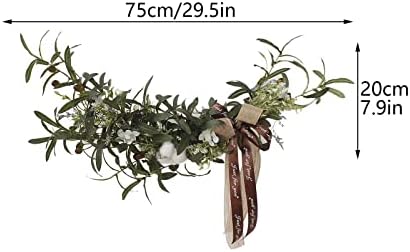 30 Inch Artificial Olive Leaf Wall Decor with Bow