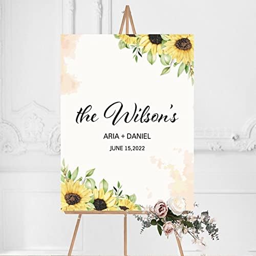 Alioyoit Watercolor Floral Wedding Welcome Sign