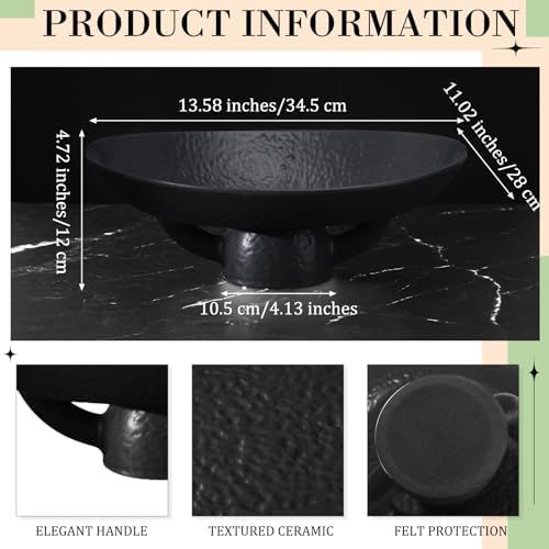 Exquisite Black Ceramic Decorative Bowl 135x11 Inch