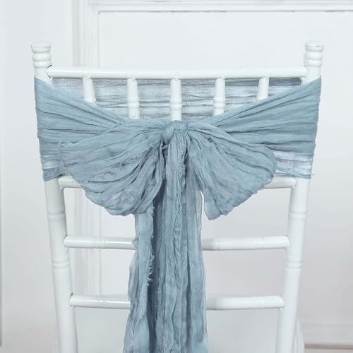 Efavormart 5 Pack Dusty Blue Gauze Chair Sashes