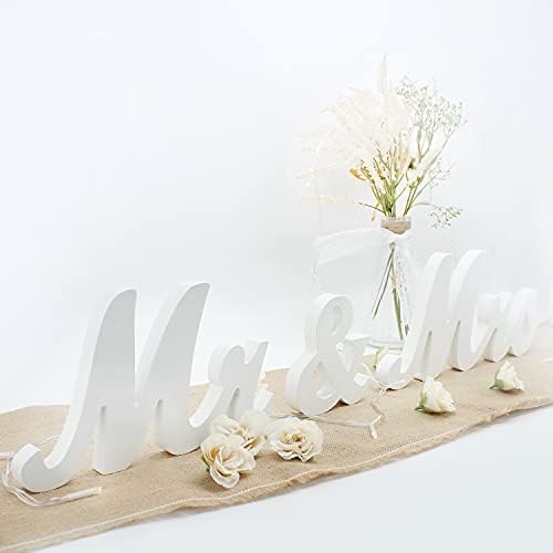 Mr Mrs Wedding Table Sign - White Wooden Letters