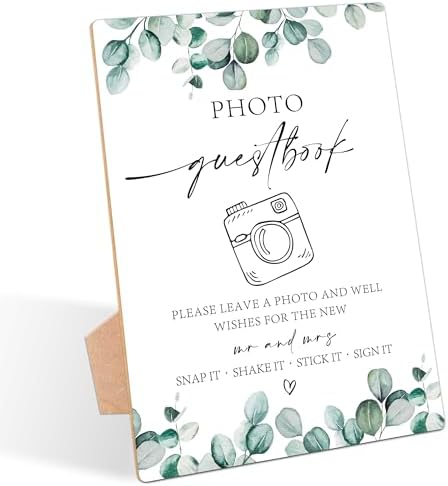 Photo Guestbook Sign Greenery Wedding Ceremony LD24