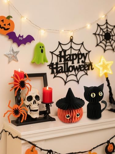 MCJC Halloween Paper Honeycomb Decorations Set