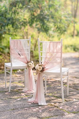 Lings Moment Blush Pink Wedding Chair Sashes 16 Pcs