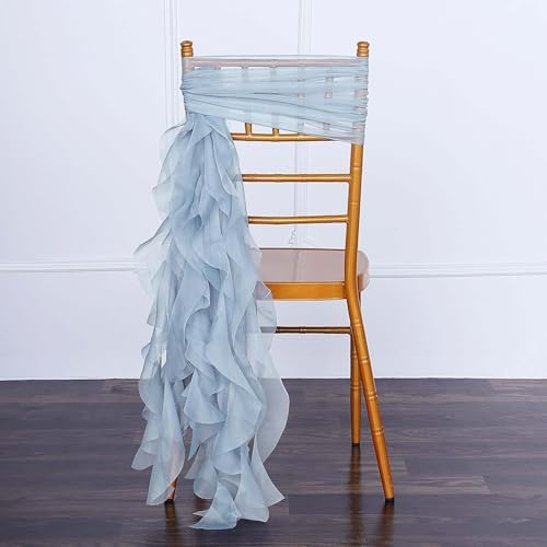 Efavormart Dusty Blue Wedding Chair Sashes Set