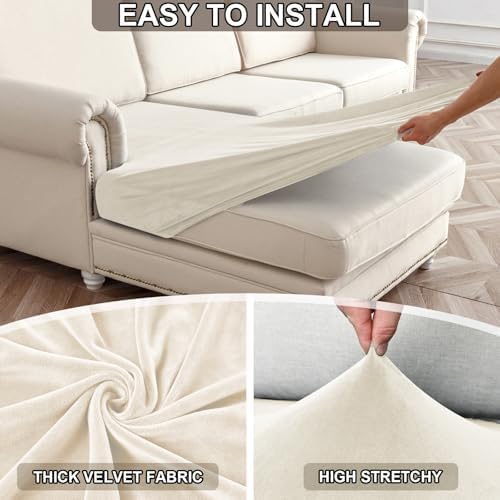 NAISI Waterproof Couch Cushion Covers for L-Shape Sectional Couch