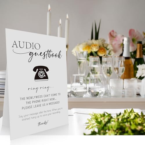OXEDP Audio Guest Book Sign 8x11 Inch Modern Wedding Decor