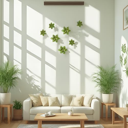 Succulent Plant 36 Inch Handmade Ceramic Wall Hanging Sculpture