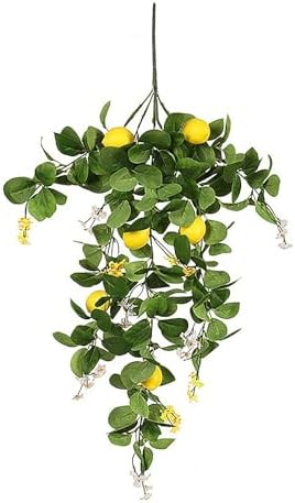 Artificial Lemon Teardrop Wreath for Front Door Decor