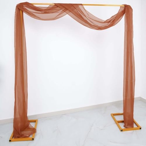 Efavormart 18 Ft Terracotta Sheer Organza Curtain Panels