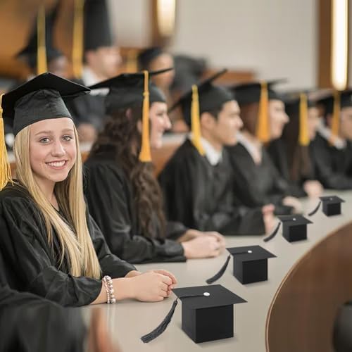 COTOPHER 100 Pcs Graduation Candy Boxes with Black Tassel