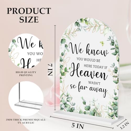Heaven Wasnt So Far Away Wedding Sign 5x7 Inch
