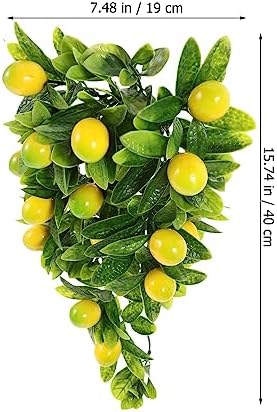 Home Decor Artificial Lemon Wreath with Teardrops and Green Leaves