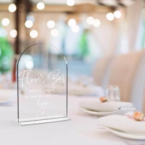 Wedding Signs Flower Bar Sign 5x7 Inch Arch Acrylic Sign