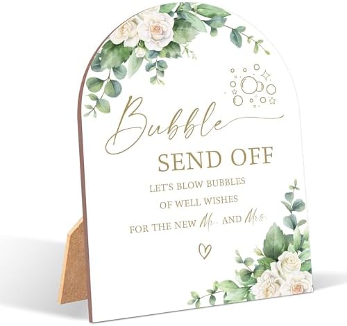 White Rose Bubble Wedding Reception Sign