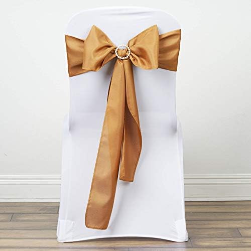 Balsa Circle 10 Gold Chair Sashes for Wedding Decor
