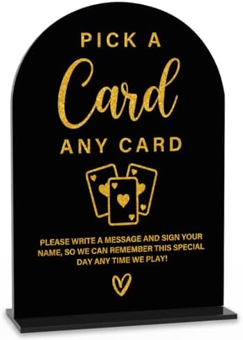 Acrylic Wedding Sign with Black Gold Design