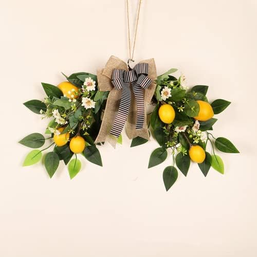 MANMAOHE Artificial Lemon Flower Swag 22In Wreath