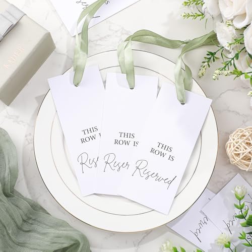 Clabby 12 Pack Reserved Chair Signs with Ribbon