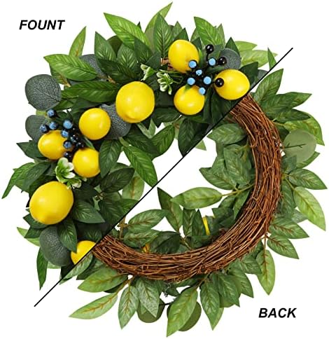 18 Inch Artificial Lemon and Blueberry Wreath