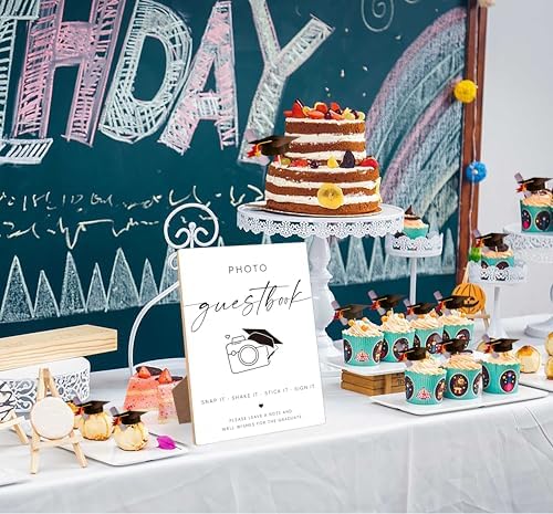 Graduation Photo Guest Book Sign with Stand