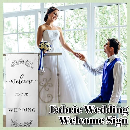 Yousoontic Rustic Wedding Welcome Sign Banner