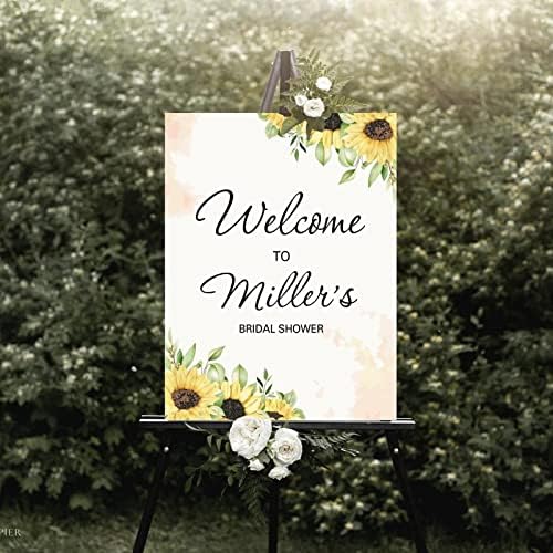 Alioyoit Personalized Watercolor Floral Wedding Welcome Sign