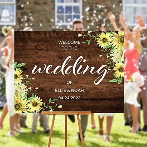Customizable Wedding Welcome Sign Brown Wood