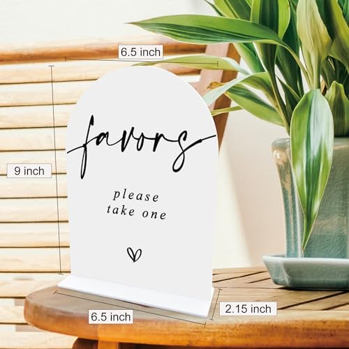 Acrylic Wedding Favor Sign 65x9 Inch Minimalist White