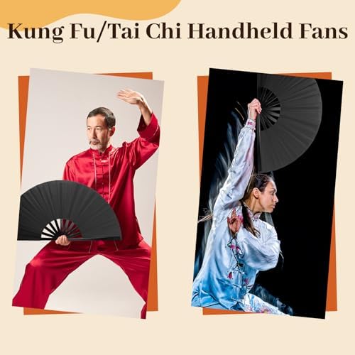 8PCS Large Folding Fans Set for Line Dance and Popping
