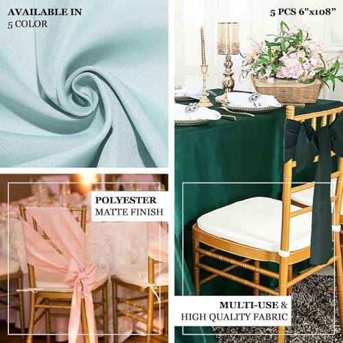 Efavormart 5PCS Ivory Chair Sashes for Wedding Events